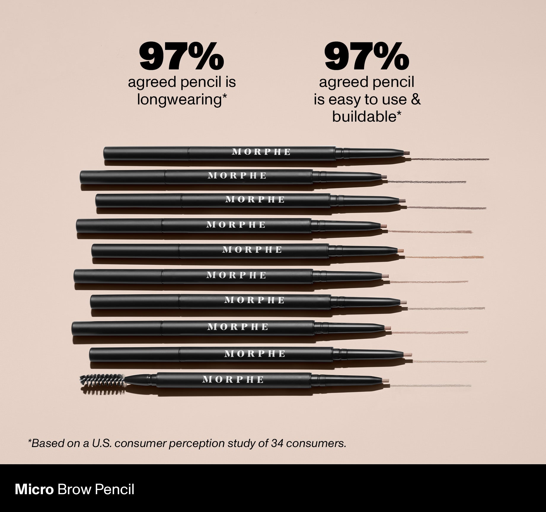Micro Brow Pencil | 97% Agreed Pencil Is Longwearing* 97% Agreed Pencil Is Easy To Use & Buildable* | *Based On A U.S. Consumer Perception Study Of 34 Consumers. {Mocha (rich brown)}